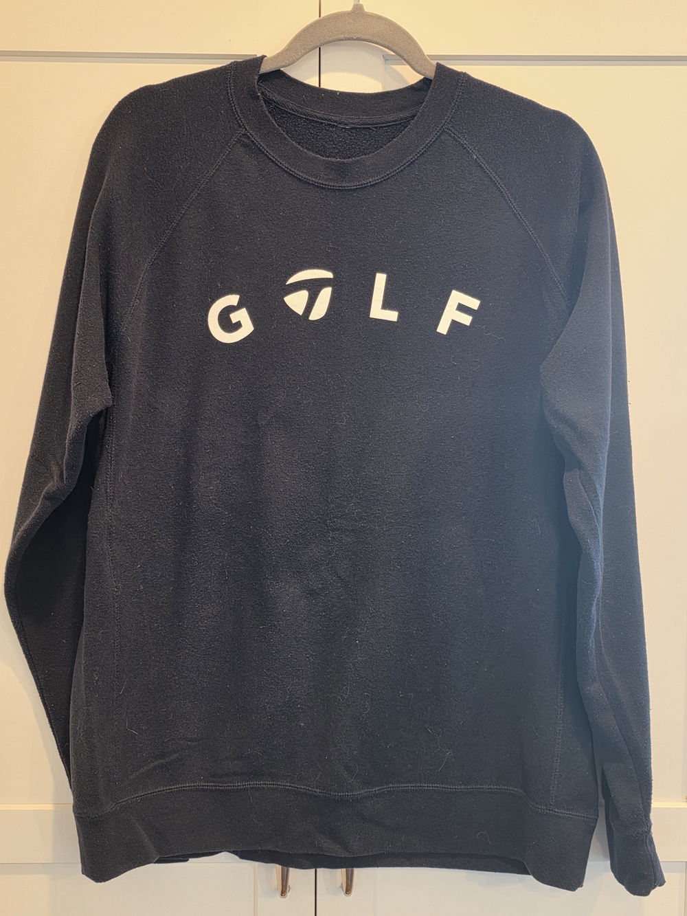 TaylorMade Navy Crewneck Sweatshirt with White GOLF Logo